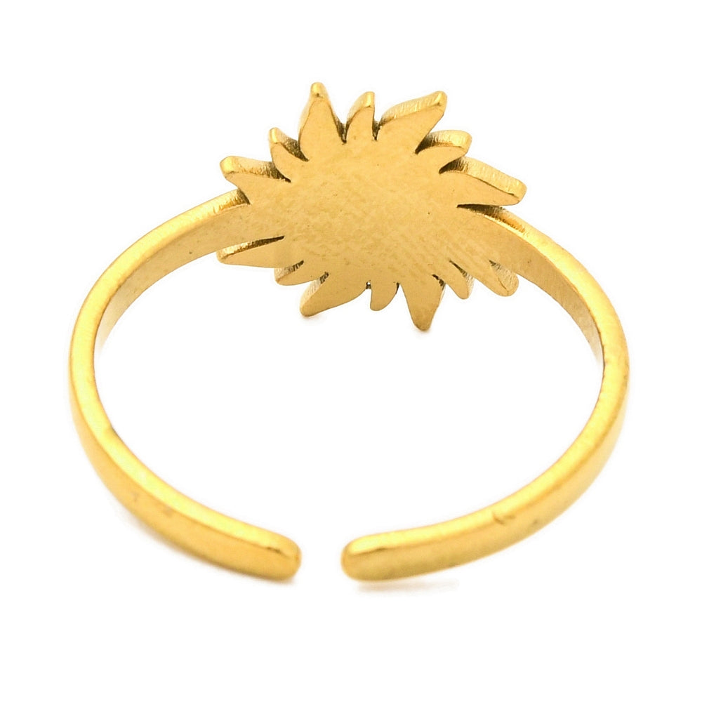Bague forme soleil pierre mixte