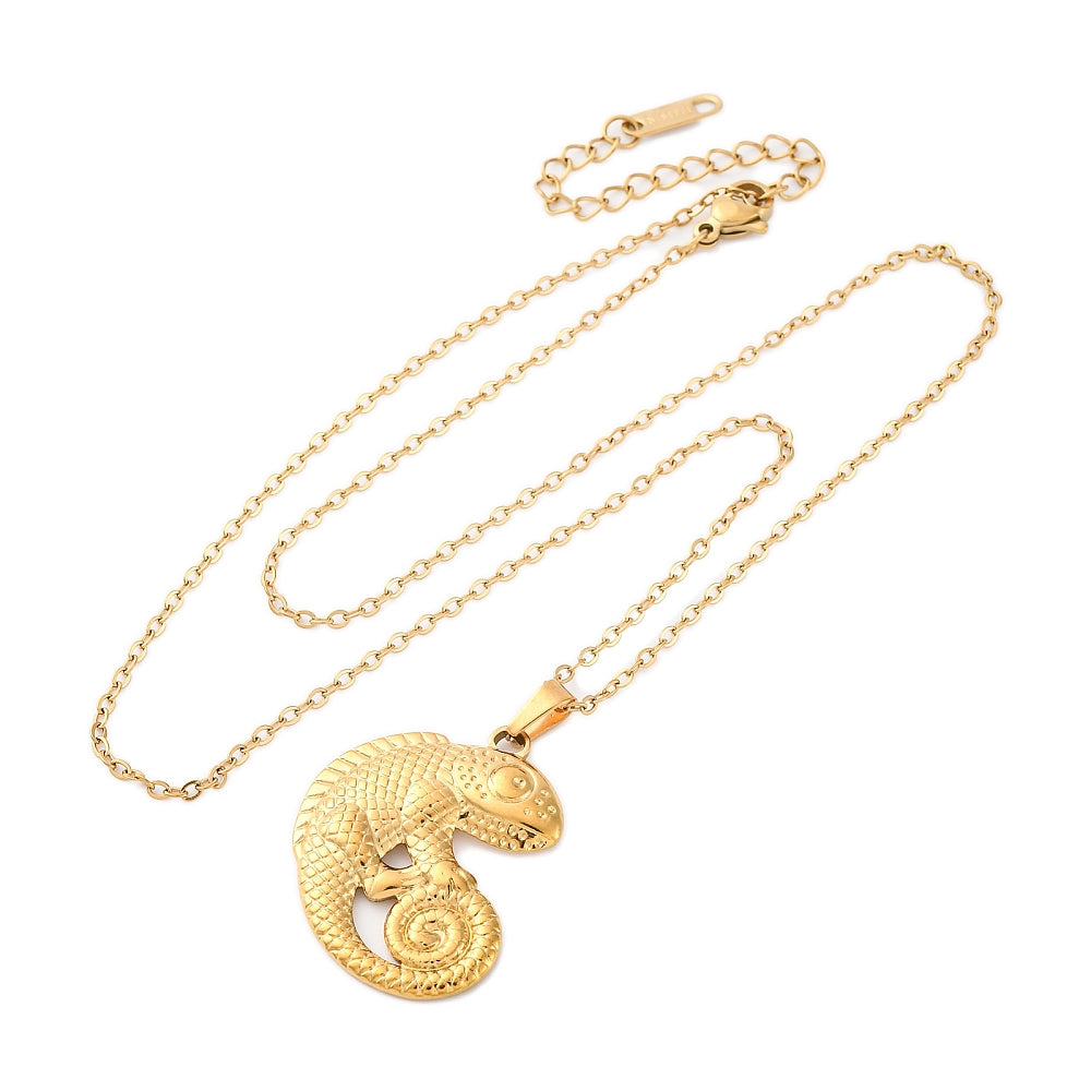 Collier gecko acier inoxydable