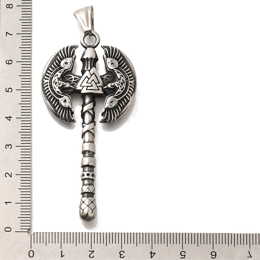 Pendentif viking double hache valnut