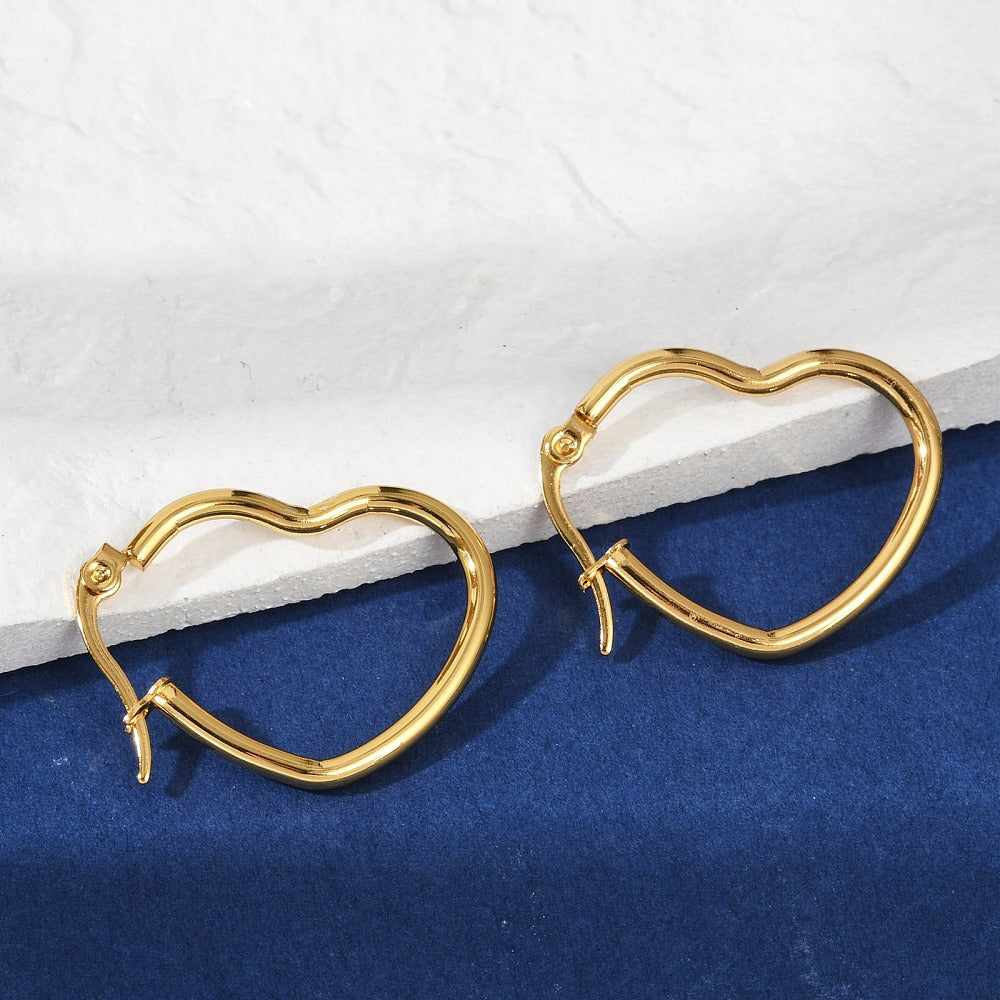 Créole coeur acier inoxydable or 27x22x2mm
