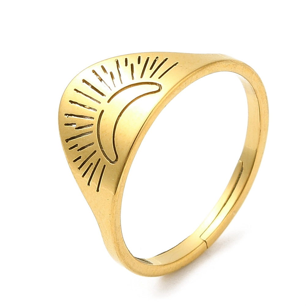 Carmen bague acier inoxydable or soleil