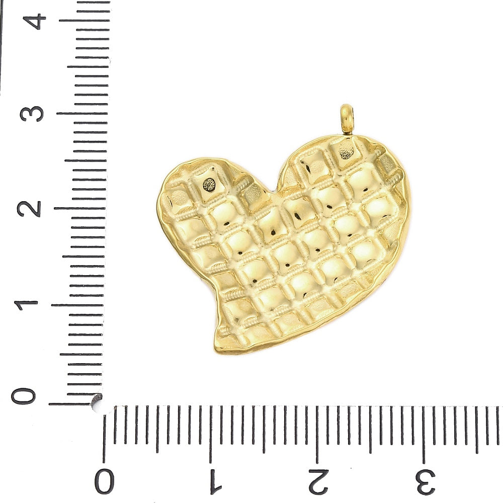 Charm émaillé - Cœur Damier