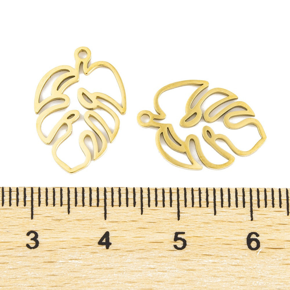 Pendentif creux monstera