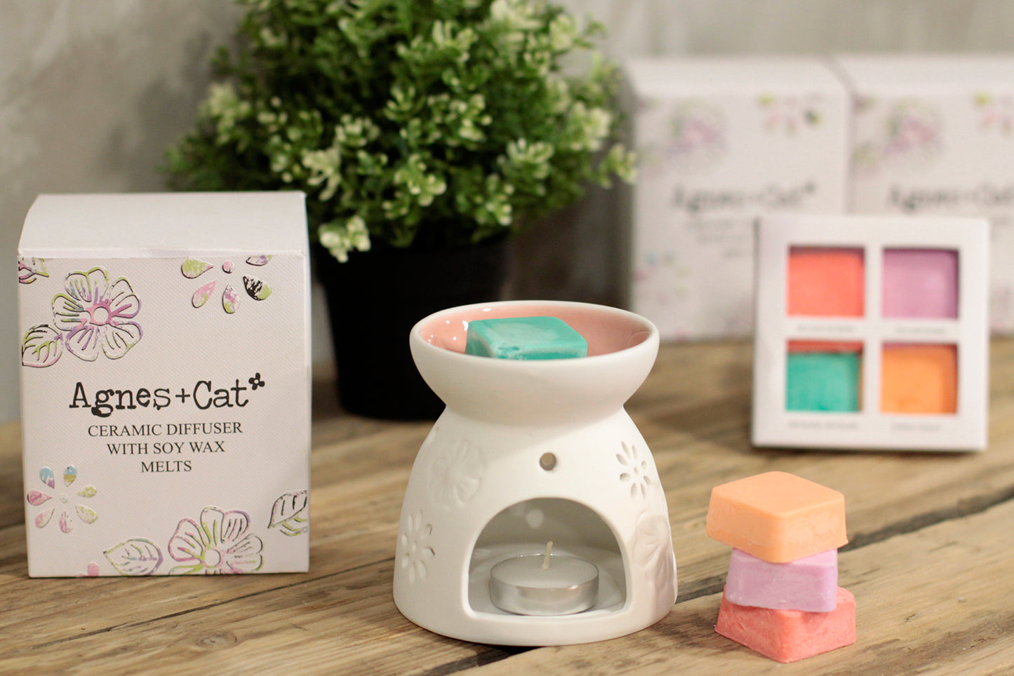 Brûleur à Cire avec Quatre fondants de Cires de Soja