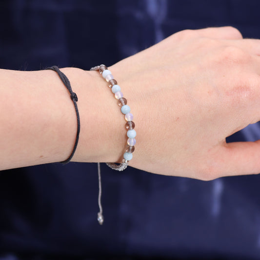 Bougie de Cristal du Zodiaque avec Bracelet de Pierres Précieuses - Cancer