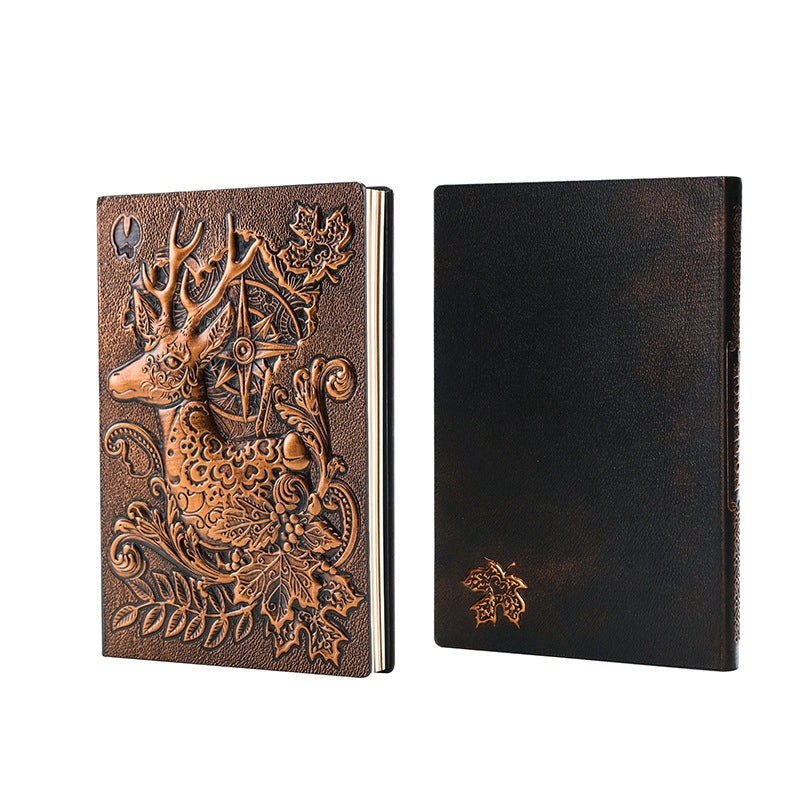 Carnet spirituel cuir PU relief motif nature