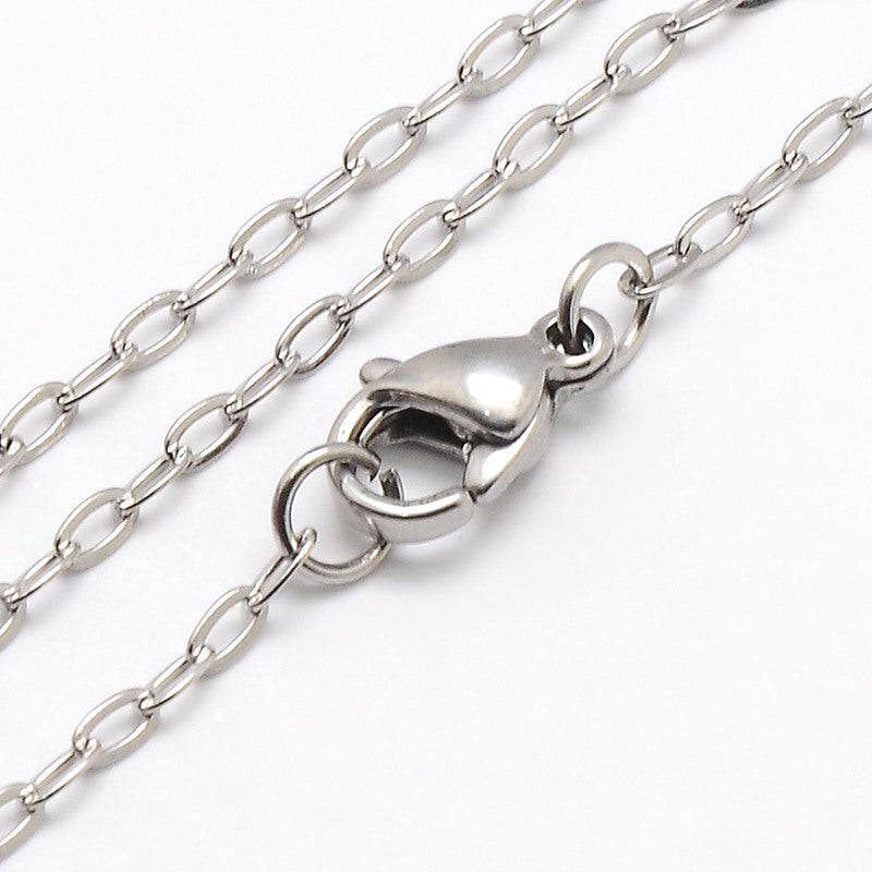 Collier acier inoxydable petite maille thrombone