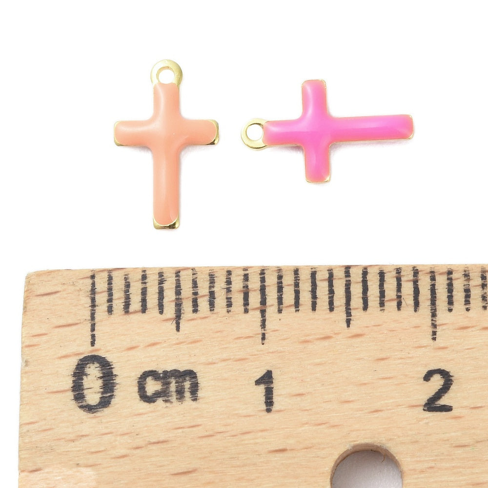 Charm croix emaillée - Coloré
