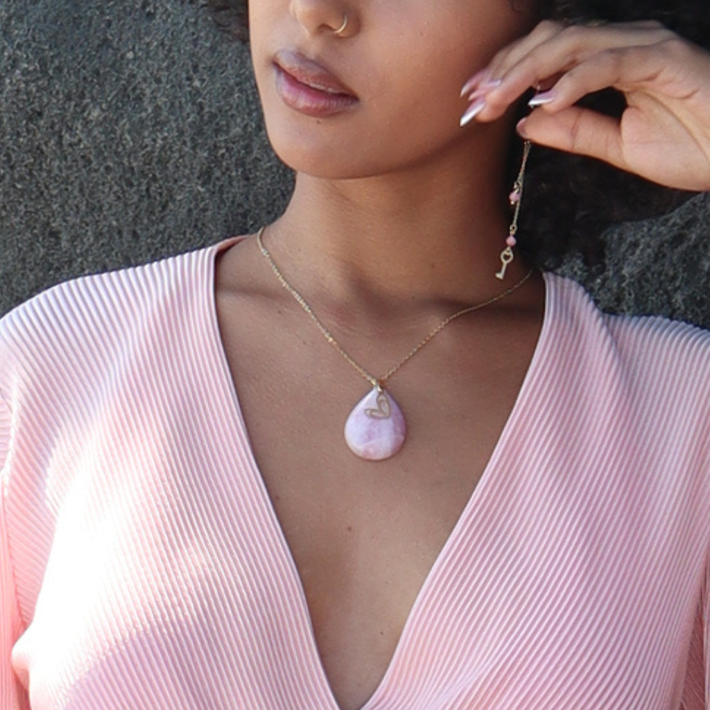 Collier Éclat de Quartz Rose