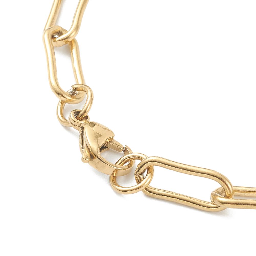 Collier acier inoxydable maille trombone 45 cm