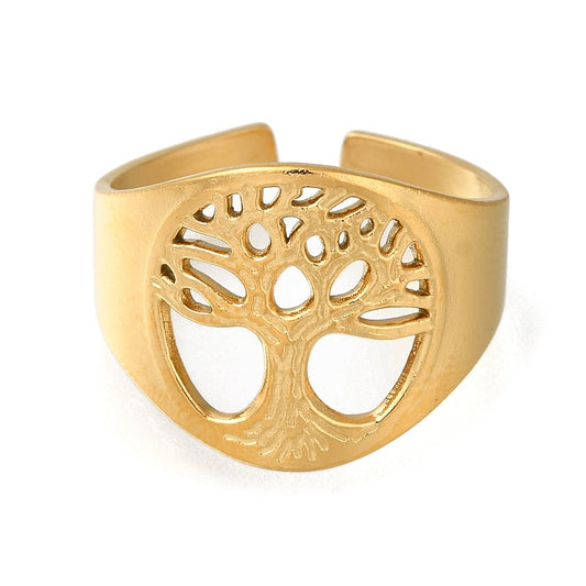bague arbre de vie manchette en acier inoxydable