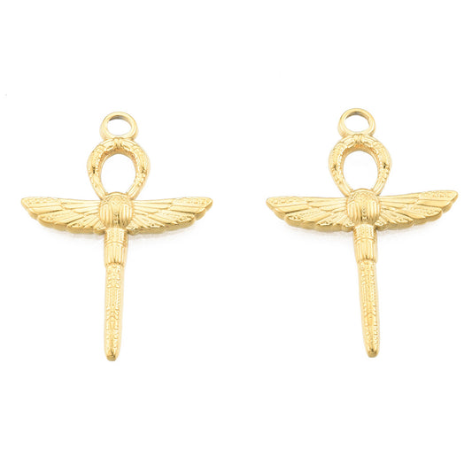 Pendentif croix de Ankh scarabée + attache belière