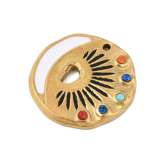 Charm  - médaille lune et strass