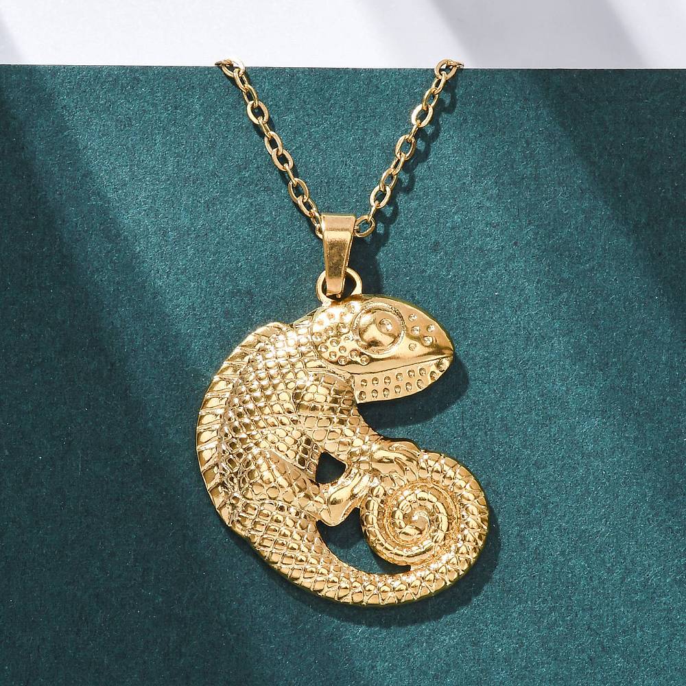 Collier gecko acier inoxydable