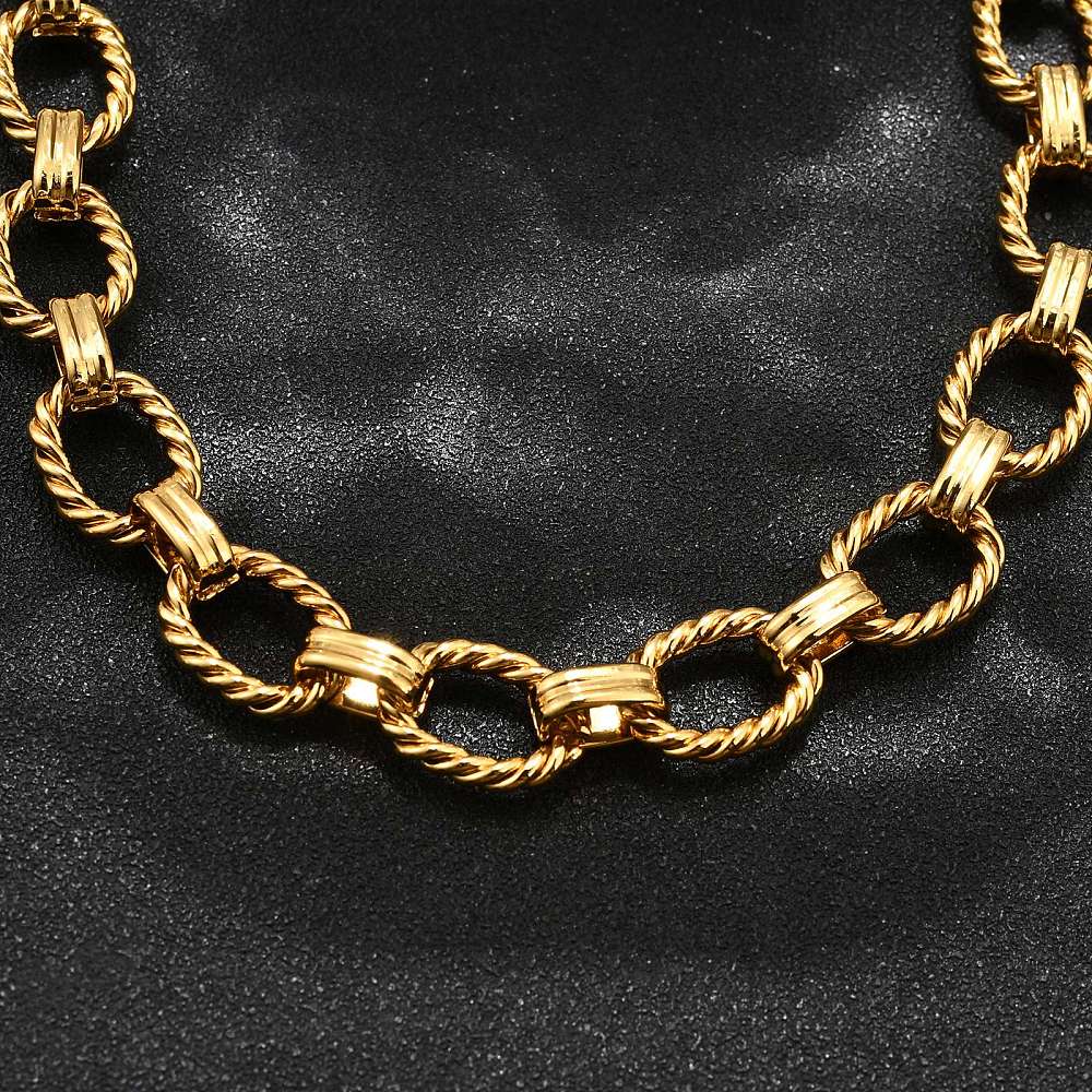 Collier acier inoxydable maille ovale