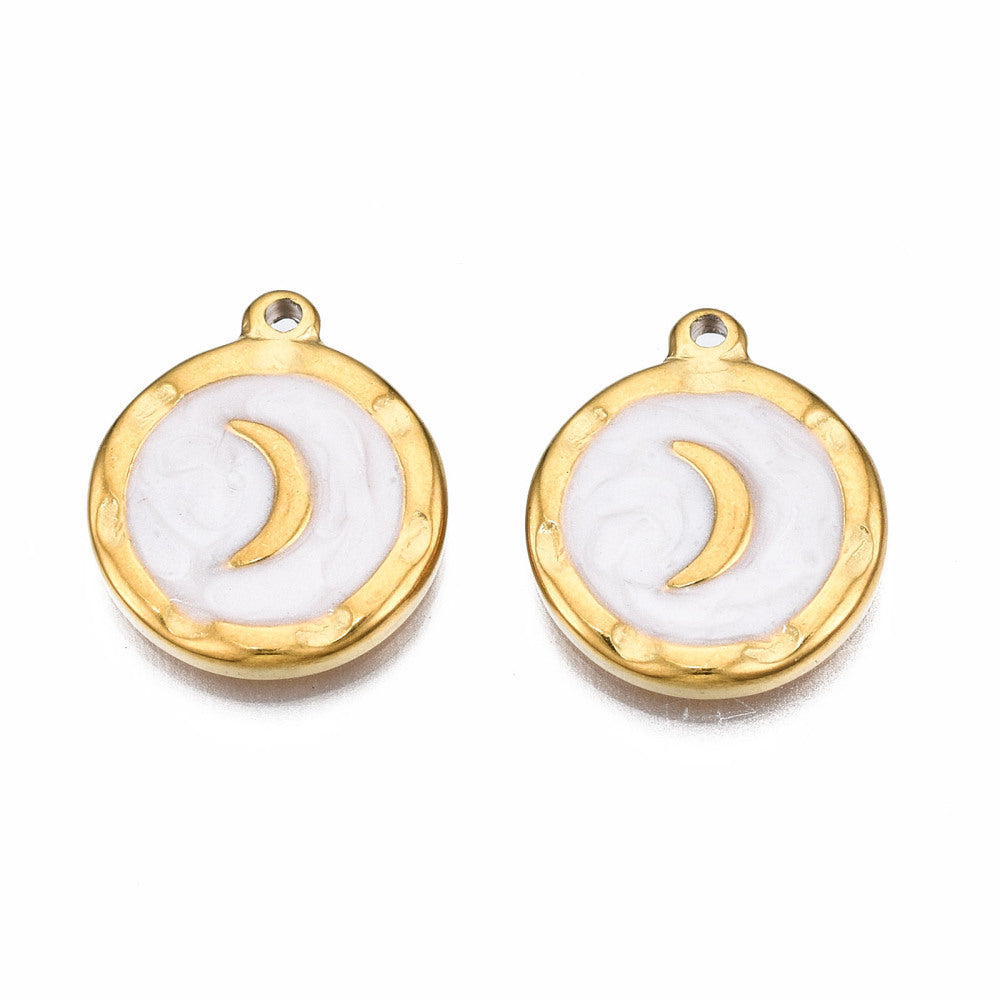 Charm croissant de lune ovale - coloré