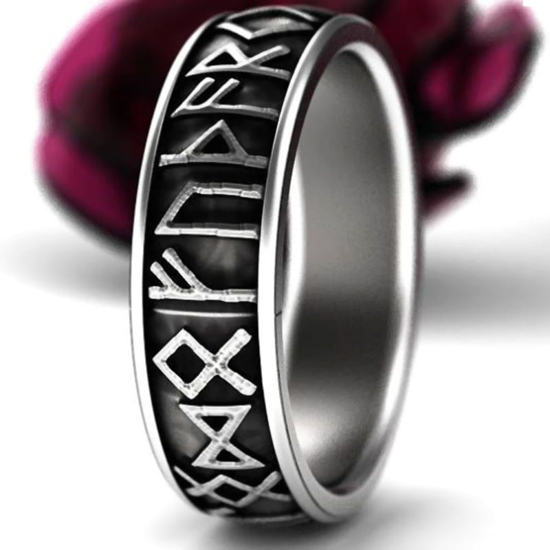 Bague relief rune viking