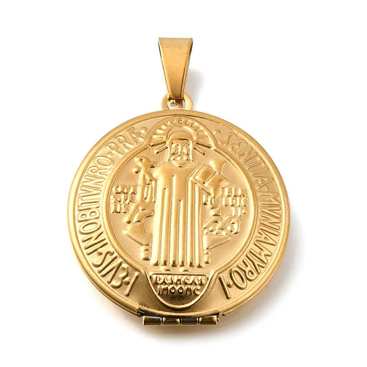 Pendentif médaillon St  Benoit  cadre photo ou prière