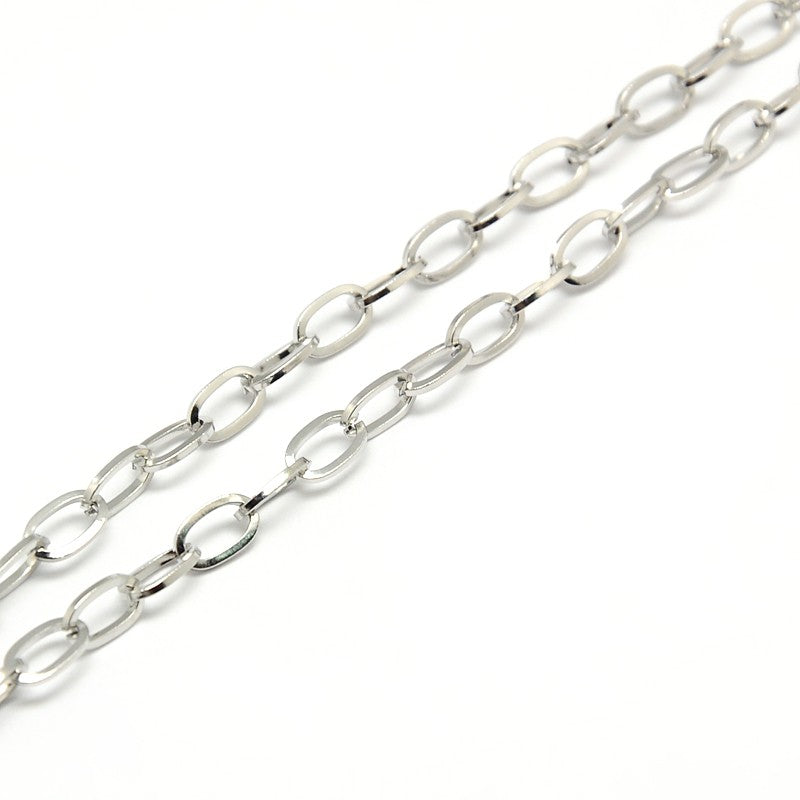 Collier acier inoxydable moyenne maille thrombone