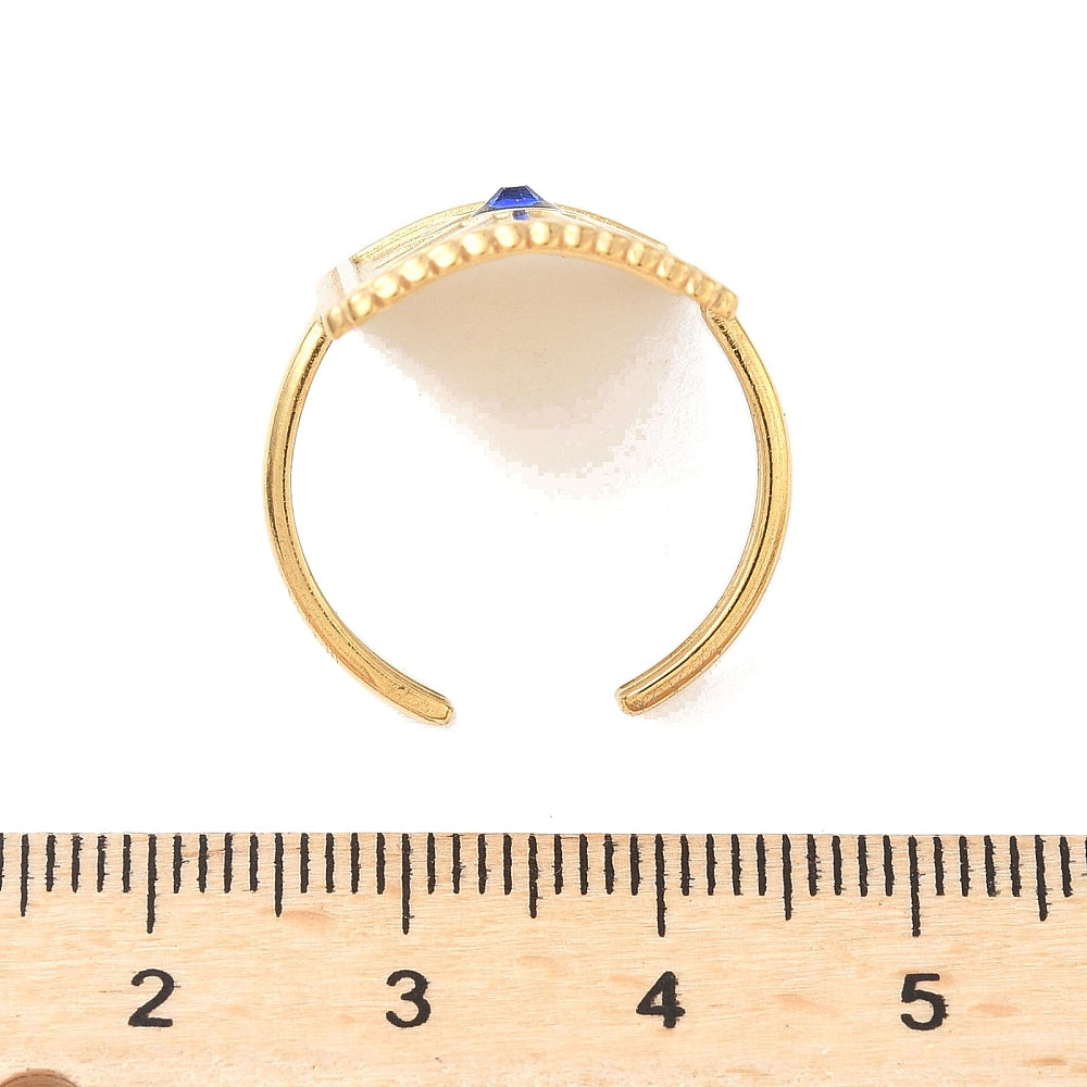 Bague protection mauvais oeil strass