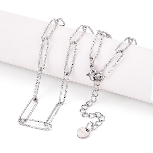 Collier acier inoxydable maille trombone 40 cm