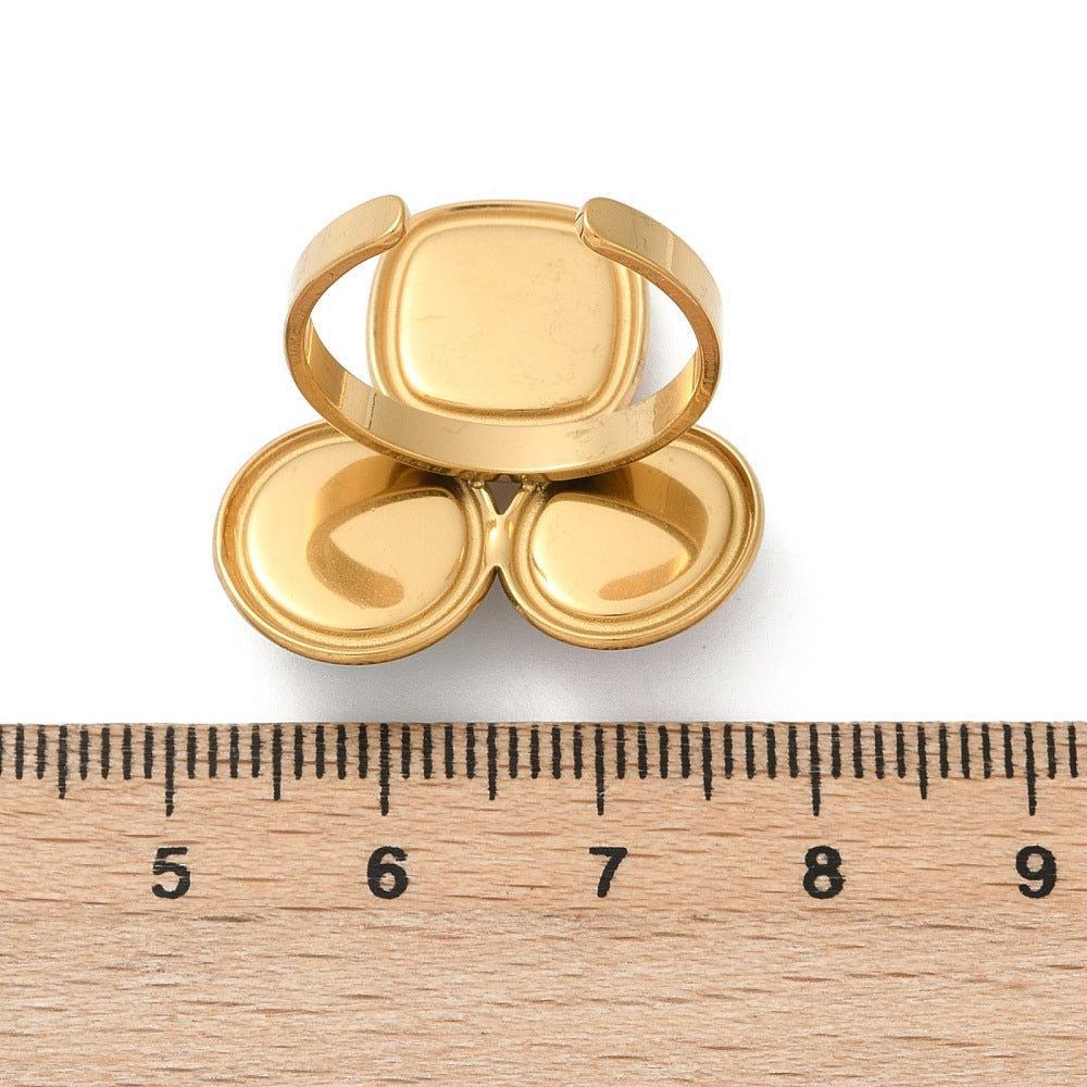 Bague Trio pierre acier inoxydable