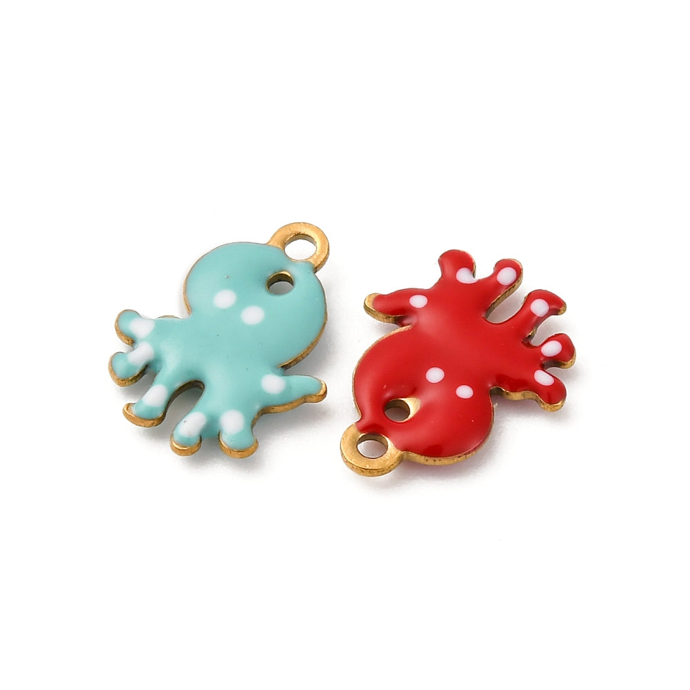 Charm poulpe - Coloré et tacheté blanc