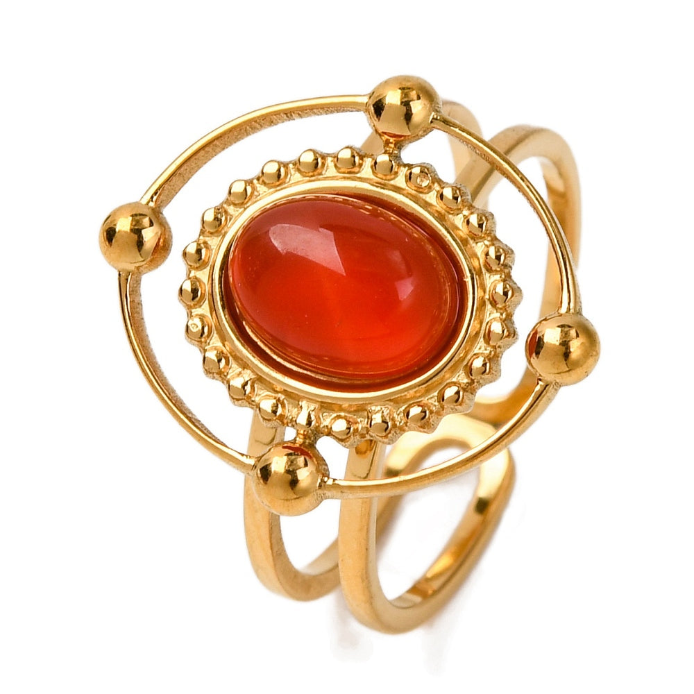 Bague Cornaline anneau celeste