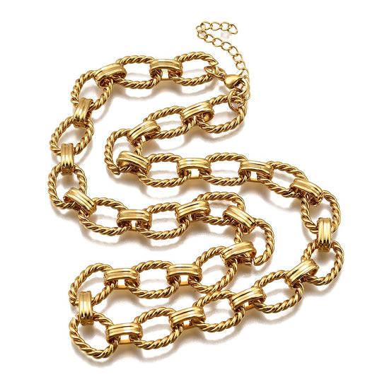 Collier acier inoxydable maille ovale