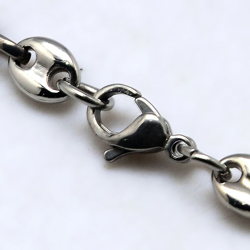 Collier grain de café noir et acier