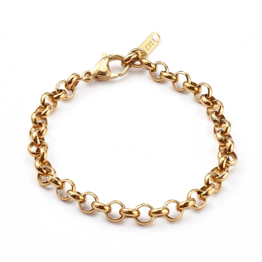 Bracelet acier inoxydable maille rolo