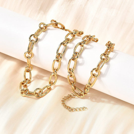 Collier acier inoxydable maille ovale