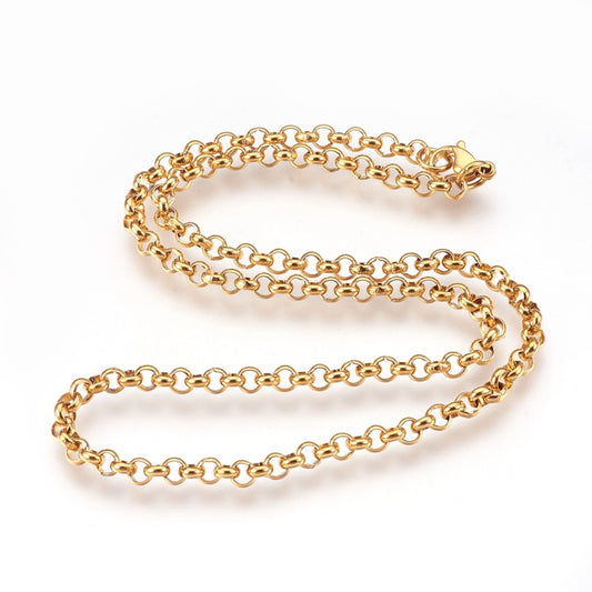 Collier acier inoxydable maille Rolo 41.5cm