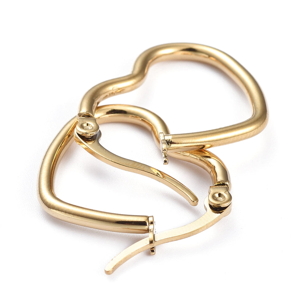 Créole coeur acier inoxydable or 27x22x2mm