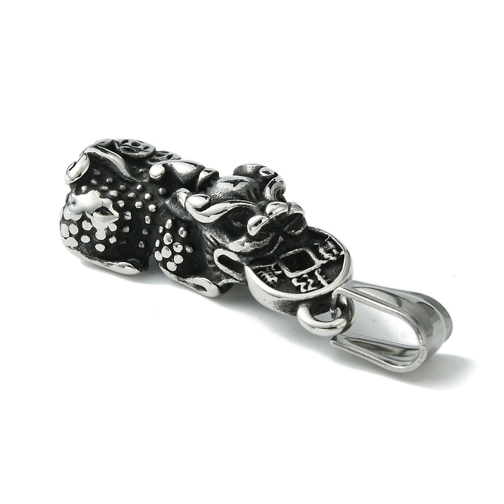 Pendentif pixiu et pièces prospérité et chance
