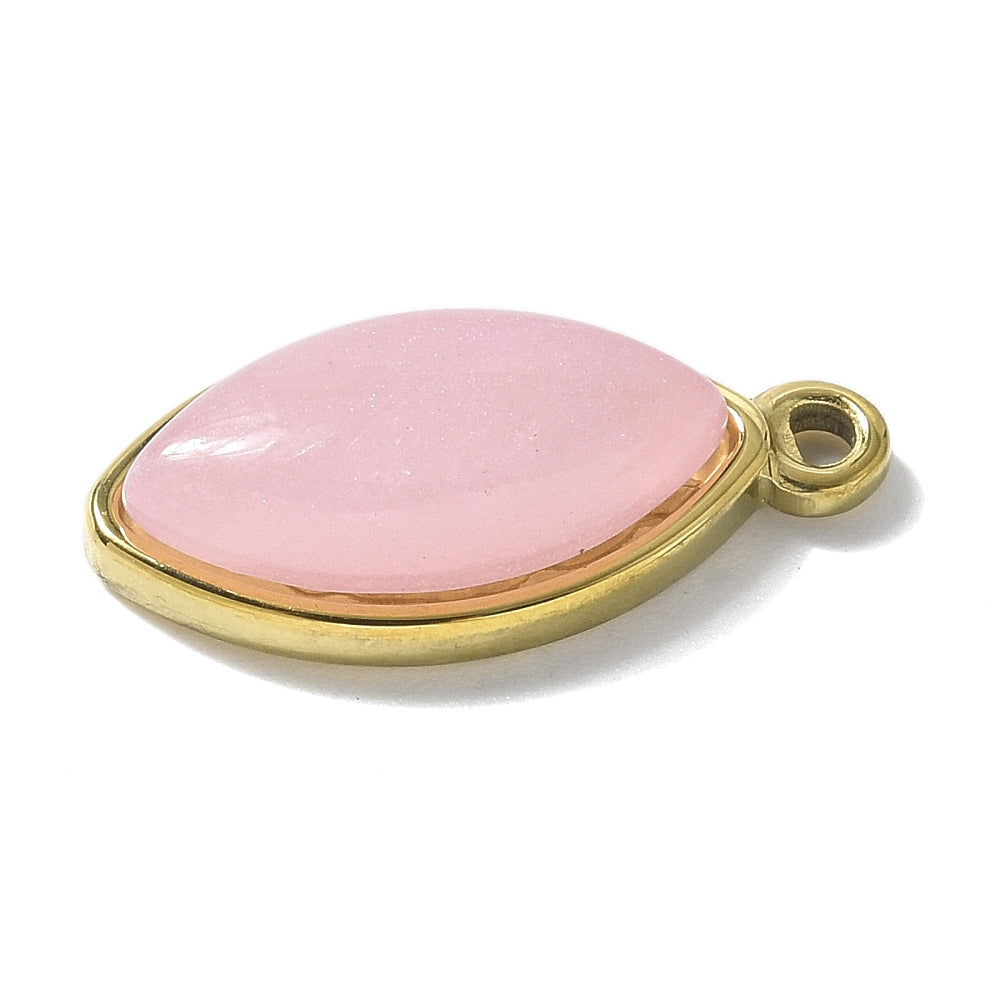 Pendentif Quartz rose forme ovale
