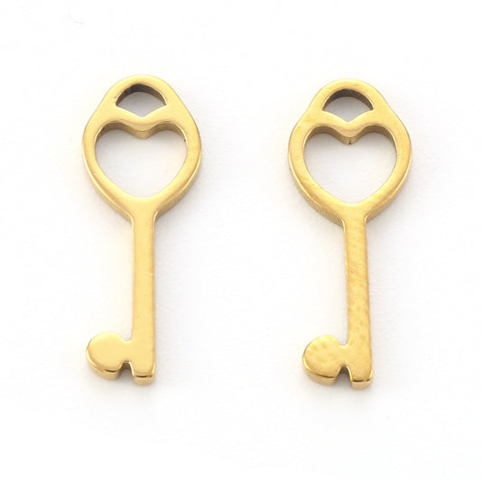 Charm clé forme cœur