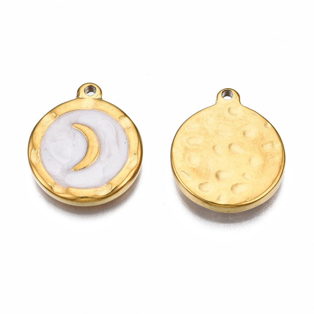 Charm croissant de lune ovale - coloré