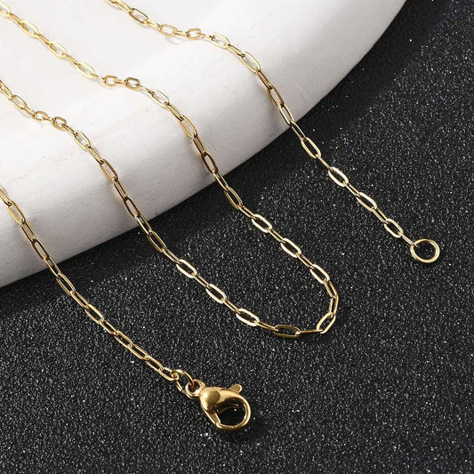 Collier acier inoxydable maille trombone fine