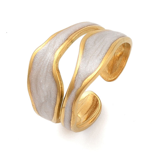 Bague nacre vague