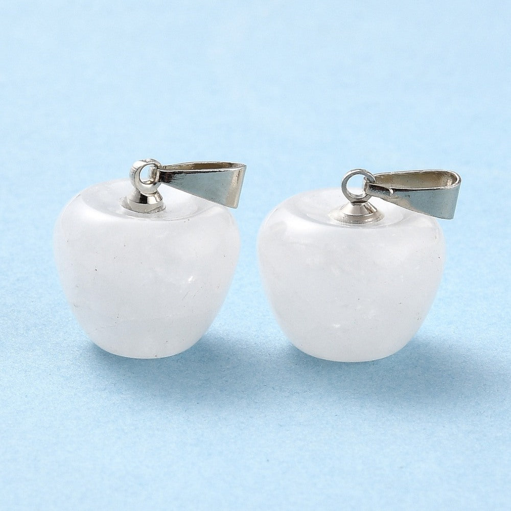 Pendentif cristal de roche forme pomme