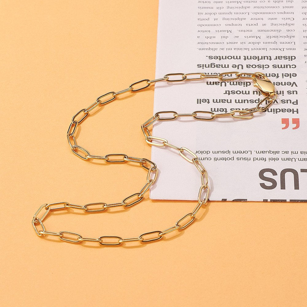 Collier acier inoxydable maille thrombone or
