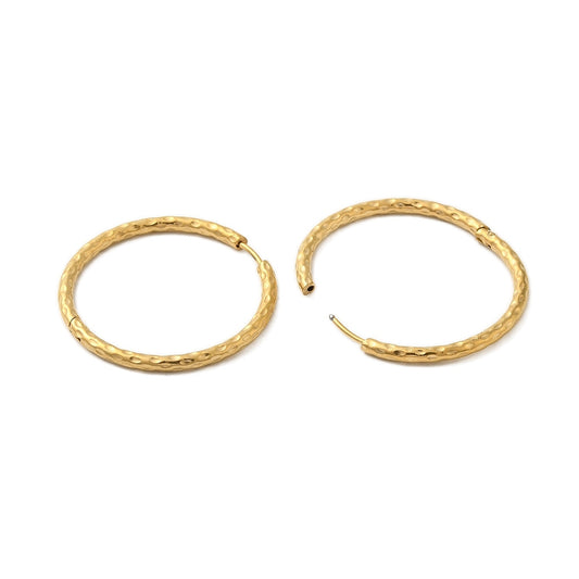 Créole ronde texturé 3.4cm