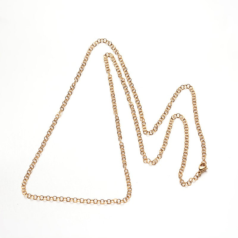 Collier acier inoxydable maille ronde or
