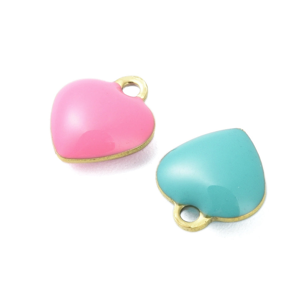 Charm cœur emailé - coloré