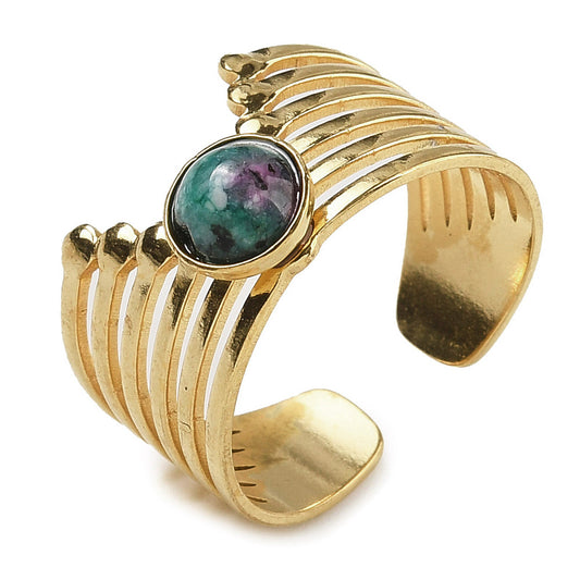 Bague manchette chevron Rubis Zoiste