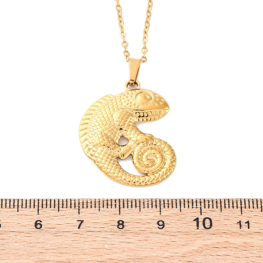 Collier gecko acier inoxydable