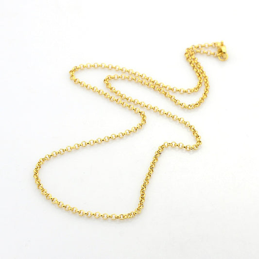 Collier acier inoxydable maille rolo fine