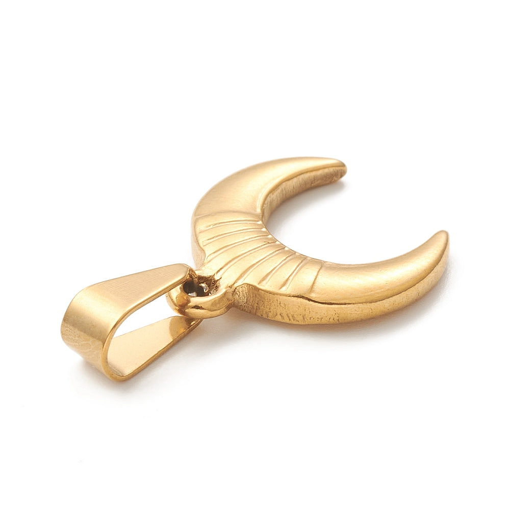Pendentif croissant de lune acier inoxydable