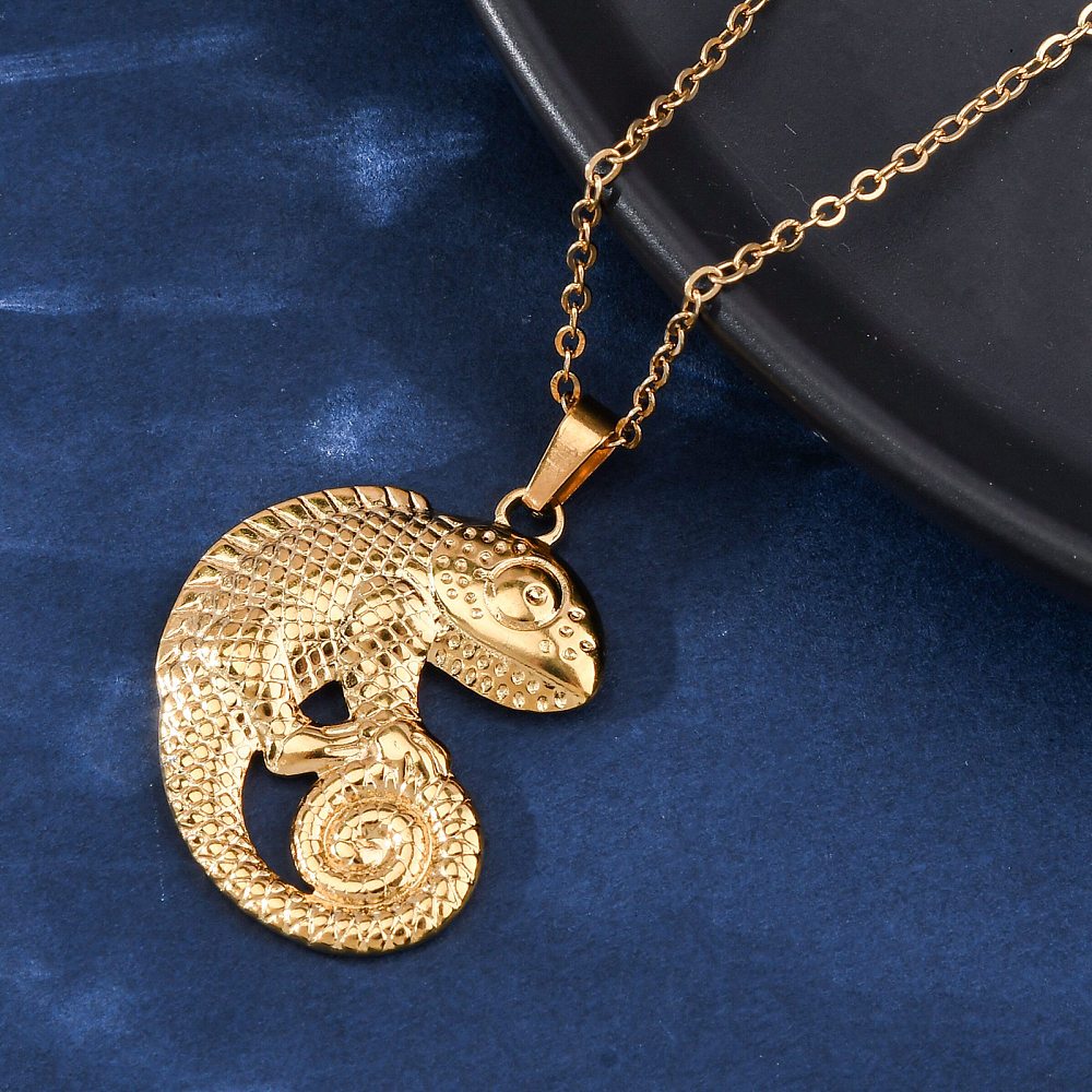 Collier gecko acier inoxydable